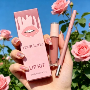 Lipstick and Lip Liner Set Creamy Lip Liners Private Label Long Lasting Liquid Lipstick Kit Custom Wholesale Matte Lipstick Set