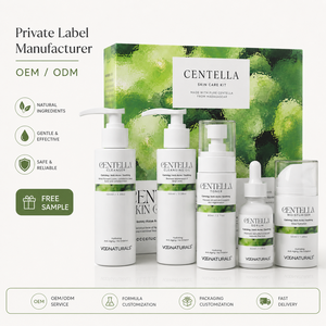 Private Label Centella Skincare Kit, Centella Coreana Soothing Facial Kit Ensemble Cosmétique Redness Relief Barrier Repair