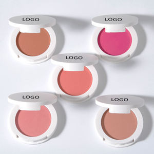 Hot 12 Custom Logo Private Label Cheek Single Cute Vegan Cruelty Free Long Lasting High Pigment Pressed Powder Blush Palette