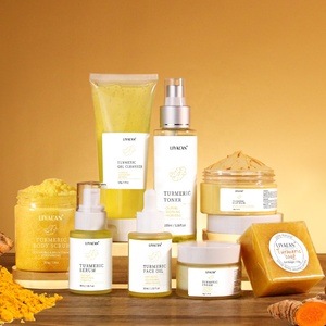 Private Label Skincare Beauty Products Soothing Whitening Brightening Facial Kit Turmeric Skin Care Set