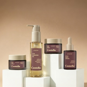 Private Label Korean Centella Soothing Skincare Set For Sensitive Skin OEM CICA Serum Cream Kit